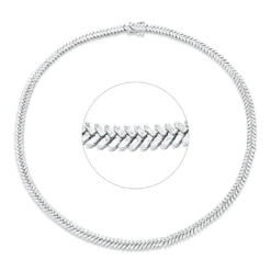 Collier aus 585 Weißgold 252 Diamanten Trapez-Schliff 4,04ct TW-VSI/SI L:38,1cm