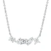 Collier aus 750 Weißgold 5 Diamanten Fanatsy-Schliff 0,48ct TW-VSI/SI L:45,7cm
