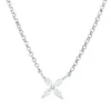 Collier aus 750 Weißgold 4 Diamanten Navette-Schliff 0,1ct TW-SI L:43cm