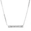 Collier aus 750 Weißgold 20 Diamanten Trapez-Schliff 0,2ct TW-SI L:45,7cm