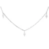 Collier aus 750 Weißgold 3 Diamanten Navette-Schliff 0,11ct TW-SI L:43,2cm