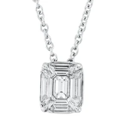 Collier aus 750 Weißgold 9 Diamanten Fanatsy-Schliff 0,38ct TW-SI L:45cm