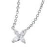 Collier aus 750 Weißgold 4 Diamanten Navette-Schliff 0,21ct TW-VSI/SI L:45cm
