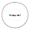 Collier aus 750 Weißgold 134 Rubine 7,15ct rot 23 Brillanten 1,19ct TW-SI L:43,2cm