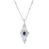 Collier aus 750 Weißgold Saphir 0,32ct blau 31 Brillanten 0,2ct TW-SI L:45,7cm