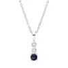 Collier aus 750 Weißgold Saphir 0,13ct blau 2 Brillanten 0,03ct TW-SI L:45cm