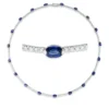 Collier aus 750 Weißgold 19 Saphire 10,67ct blau 170 Brillanten 3,09ct TW-VSI/SI