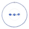 Collier aus 750 Weißgold 57 Saphire 18,56ct blau 57 Brillanten 1,17ct F-SI L:43cm
