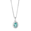 Collier aus 750 Weißgold Smaragd 0,4ct grün 12 Diamanten 0,25ct TW-SI L:45cm