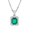 Collier aus 750 Weißgold Smaragd 0,89ct grün 21 Brillanten 0,24ct TW-VSI L:45cm