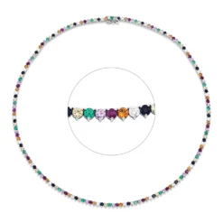Collier aus 750 Weißgold 141 Smaragde 10,36ct grün 24 Brillanten 1,59ct TW-SI