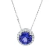Collier aus 585 Weißgold Tansanit 2,07ct blau 18 Brillanten 0,21ct TW-SI L:45,7cm