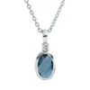 Collier aus 750 Weißgold Topas 0,52ct London Blue Brillant 0,02ct TW-SI L:45cm