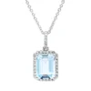 Collier aus 750 Weißgold Topas 2,93ct skyblue 34 Diamanten 0,13ct TW-SI L:45cm