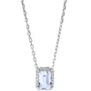 Collier aus 750 Weißgold Topas 1,39ct skyblue 20 Brillanten 0,08ct TW-SI L:45,7cm