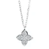 Collier Blume aus 750 Weißgold 4 Brillanten 0,18ct TW-SI 1 Brillant 0,02ct TW-SI