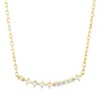 Collier Bogen aus 750 Gold Gelbgold 10 Diamanten 0,16ct L:45,7cm