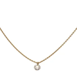 Collier Brillant 0,1 Ct W/SI mit Ankerkette 750 Gold Gelbgold 42-45cm Halskette