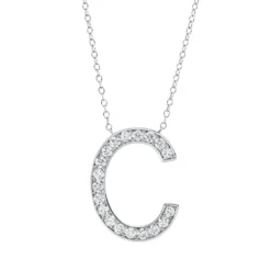 Collier Buchstabe C aus 750 Weißgold 19 Brillanten 0,36ct TW-SI L:43,2cm
