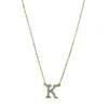 Collier Buchstabe K aus 750 Gelbgold 23 Brillanten 0,13ct TW-SI L:43,2cm