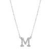 Collier Buchstabe M aus 750 Weißgold 29 Brillanten 0,15ct TW-SI L:43,2cm