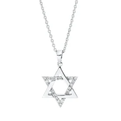 Collier David Stern aus 750 Weißgold 18 Brillanten 0,18ct F-SI L:42cm