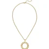 Collier Erbskette mit Anhänger Kreis Ø 32,8mm aus Edelstahl goldfarben 42-46cm