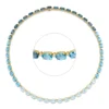 Collier 750 Gelbgold 46 Topase 42ct London Blue 46 Brillanten 0,79ct TW-SI L:42cm