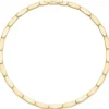 Collier Halskette aus Edelstahl gold-farben beschichtet flach teilmattiert 46cm