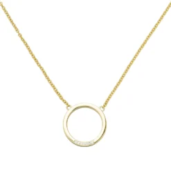 Collier Halskette aus 585 Gold Gelbgold Kreis mit 7 Diamanten 0.04Ct W/SI 44cm