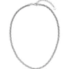 Collier Halskette aus 925 Silber rhodiniert 3-reihig gedreht 42-47cm Silberkette