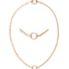 Collier Halskette aus 925 Silber rotvergoldet Kordelkette & Weitankerkette 42cm