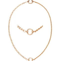 Collier Halskette aus 925 Silber rotvergoldet Kordelkette & Weitankerkette 42cm
