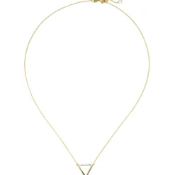 Collier Halskette Dreieck aus 585 Gold Gelbgold mit 4 Diamanten 0,02 Ct. 40-42cm