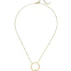 Collier Halskette Edelstahl gold-farben Anhänger Kreis Süßwasser Perle 45-50cm