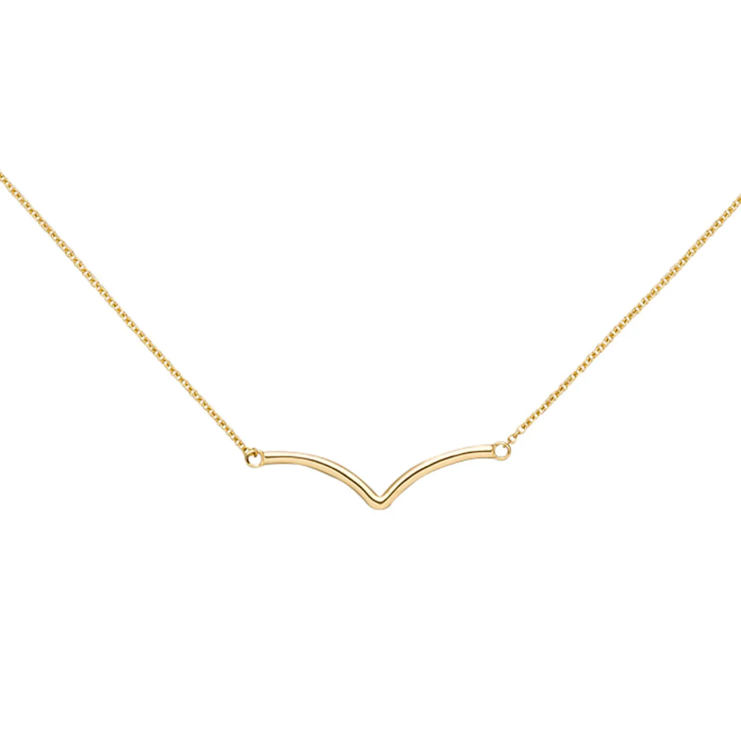 Collier Halskette Halsschmuck Rundankerkette mit Anhänger 585 Gelbgold 42-45cm