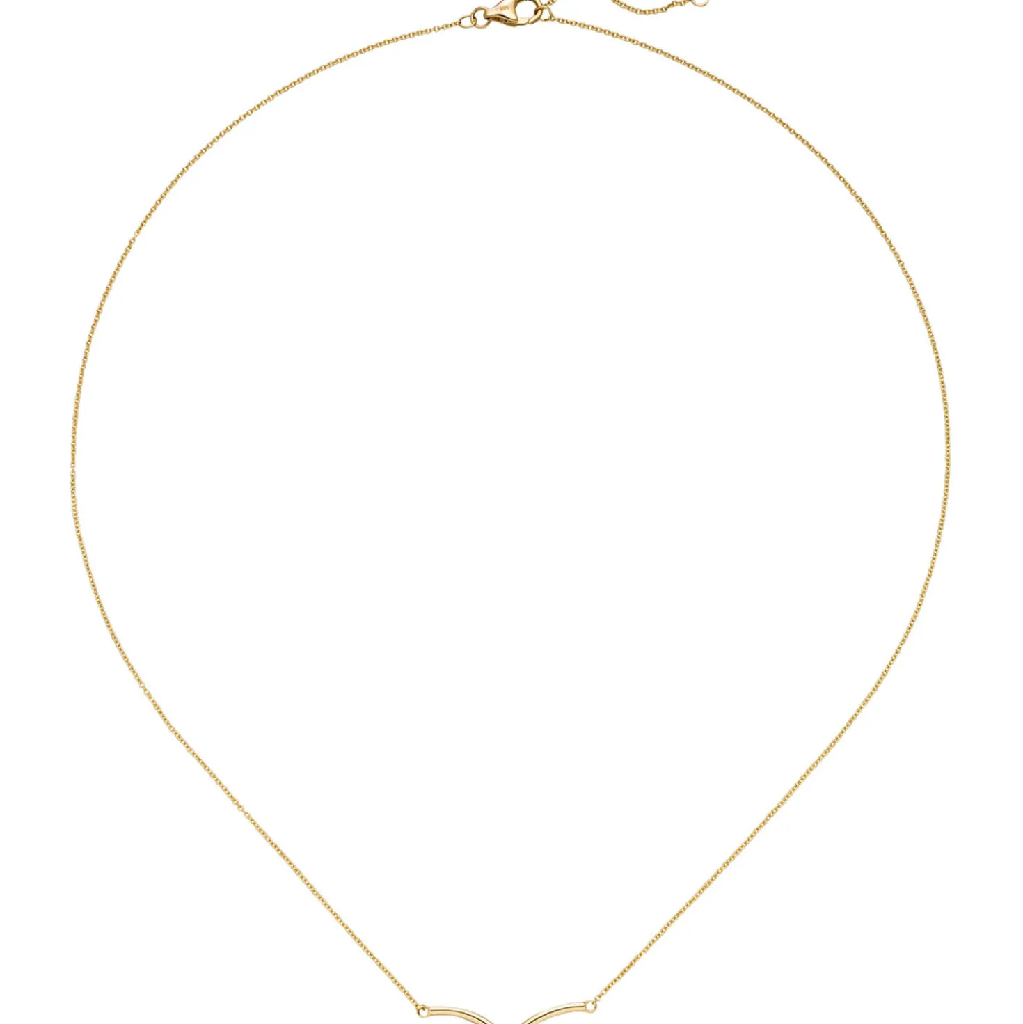 Collier Halskette Halsschmuck Rundankerkette mit Anhänger 585 Gelbgold 42-45cm