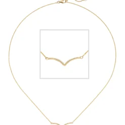 Collier Halskette Halsschmuck Rundankerkette mit Anhänger 585 Gelbgold 42-45cm