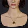 Collier Halskette mit Anhänger Tropfen 30x18mm 585 Gold Gelbgold 45cm glänzend