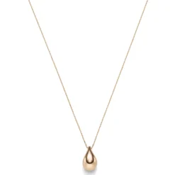Collier Halskette mit Anhänger Tropfen 20x12mm 585 Gold Rotgold 45cm glänzend