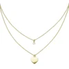 Collier Halskette mit Herz & Zirkonia Anhänger 925 Silber vergoldet 39-44cm