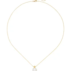 Collier Halskette mit Süßwasser Perle Anhänger aus 750 Gold Gelbgold 42-45cm