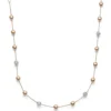 Collier Halskette mit Zwischen-Elementen 585 Gold Weißgold Rotgold bicolor 45cm