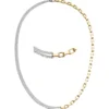 Collier Halskette Panzerkette & Ankerkette 925 Silber bicolor teilvergoldet 41cm