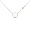 Collier Halskette Perlmutt-Einlagen rund 6 Zirkonia 925 Silber rotvergoldet 45cm