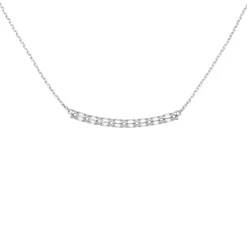 Collier Halskette und Anhänger Stäbchen mit Muster 925 Silber rhodiniert 45cm