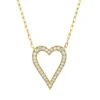 Collier Herz aus 750 Gold Gelbgold 32 Brillanten 0,46ct TW-SI L:45,7cm