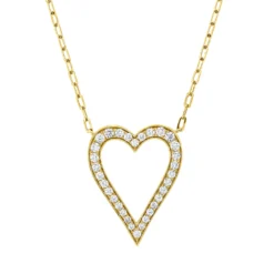 Collier Herz aus 750 Gold Gelbgold 32 Brillanten 0,46ct TW-SI L:45,7cm