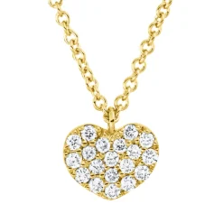 Collier Herz aus 750 Gold Gelbgold 19 Brillanten 0,09ct TW-SI L:42cm