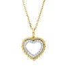 Collier Herz aus 585 Gold gelb/weiß 24 Diamanten 0,05ct TW-SI L:45,7cm